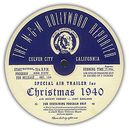 An MGM "Hollywood Reporter" Air Trailer disc.