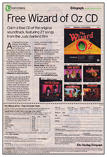 2007 ad for "The Wizard of Oz" and "Easter Parade" CDs